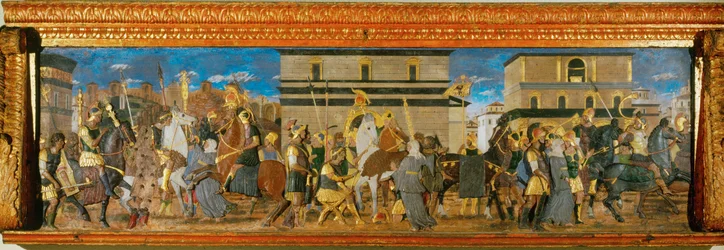 Trajans rettferdige dom (malt utskåret treverk)