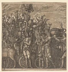 The Triumph of Julius Caesar: Soldiers Marching with Trophys of War