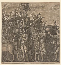 The Triumph of Julius Caesar: Soldiers Marching with Trophies of War, 1593-99.