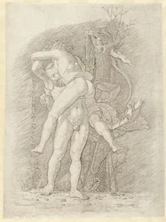 Hercules en Antaeus Divo Hercules invincto (tittel på objekt)