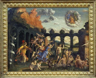 Minerve som jager lastene til dydens hage - Andrea Mantegna, rundt 1497, Louvre-museet, Paris.