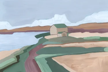 I et herjet land, 2023 (akryl på papir)