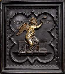 Hope, panel A av sørdørene til dåpskapellet i San Giovanni, 1336 (bronse)