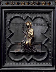 Ydmykhet, panel D i sørdørene til dåpskapellet i San Giovanni, 1336 (bronse)