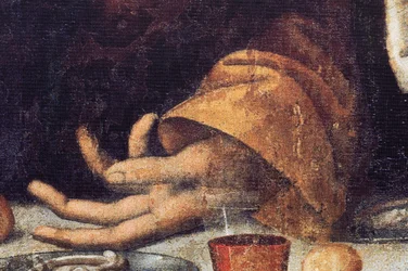Abbey (Abdij van Tongerlo). Maleri. Siste nattverd. 1506-1507. Detalj (maleri)