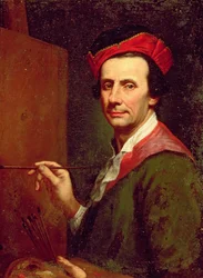 Kunstner ved et staffeli, ca. 1750-tallet