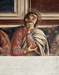 Siste kveldsmat, detalj av Thomas (Fresco