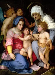 Hellig familie med engler, ca. 1515-16