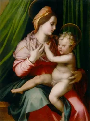 Madonna with Child, maleri av Andrea del Sarto, konservert ved Palatine Gallery i Pitti Palace, Firenze