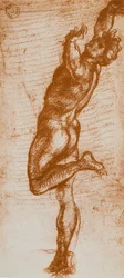 Mannsfigur, tegning av Andrea del Sarto. Cabinet of Drawings and Prints, Uffizi Gallery, Firenze