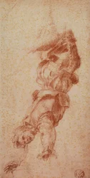 Onde skikkelser; tegning av Andrea del Sarto. Cabinet of Drawings and Prints, Uffizi Gallery, Firenze