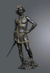 David seirende over Goliat, ca. 1470
