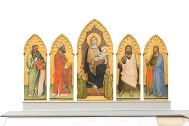 Madonna og Child tronet med helgener
