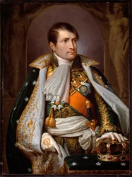 Portrett av Napoleon Bonaparte i drakt av kongen av Italia (olje på lerret