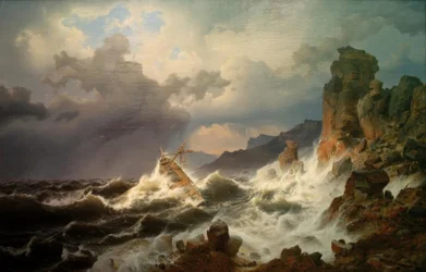 En havstorm på norskekysten