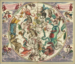 1661 himmelkart over den sørlige himmelen av Andreas Cellarius