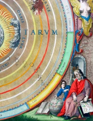 En astronom, detalj fra et kart over planetene, 1660-1661