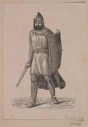 Gående kriger med skjold