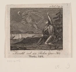 Harald ved sin faders gravhøj   1267466   no       norwegian Successfully Translated  Original: Krishna Watches the Milkmaids Circumambulating a Sacred Tree: the Month of Jyestha (May–June), from a Baramasa (The Twelve Months) Translat: Krishna Watches the
