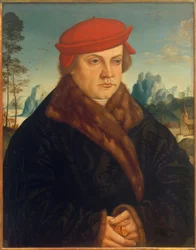 Portrett av en mann med en rød beret