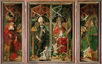 Fire kirkefedre (olje på tre)