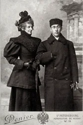 Zinaida Gippius, russisk poet, med kunsthistoriker Akim Volynsky, c1890-c1894.