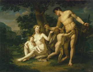 Adam og Eva med barn under et tre, 1803