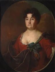 Portrett av grevinne Anastasia Petrovna Golitsyna 1665-1729, født Prozorovskaya, 1728