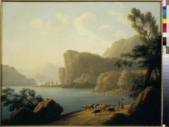 ""Utsikt over Selenga-elven i Sibir"" Maleri av Andrei Yefimovich Martynov (1768-1826) 1817 - Olje på lerret Dim 64,3x80 cm State Tretyakov Gallery, Moskva