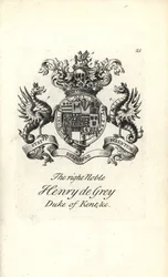 Våpenskjold og emblem av den høyre adelige Henry de Gray