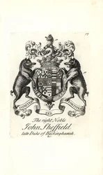 Våpenskjold og emblem av den høyre adelige John Sheffield