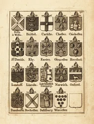 Våpenskjold fra biskopene av Bath & Wells, Bristol, Carlisle, Chester, Chichester, etc.