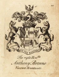 Våpenskjold til Høyre ærede Anthony Browne, Viscount Mountacute eller Viscount Montagu