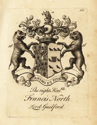 Våpenskjold til høyre ærede Francis North, Lord Guilford, 2. baron Guilford