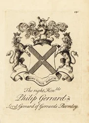Våpenskjold til høyre ærede Philip Gerrard, Lord Gerrard av Gerrards Bromley, 7. baron Gerard