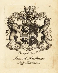 Våpenskjold til høyre ærede Samuel Masham, Lord Masham