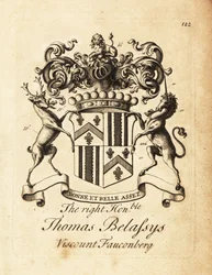 Våpenskjold til høyre ærede Thomas Belasyse, Earl Fauconberg eller Thomas Belassys, Viscount Fauconberg (1699-1774)
