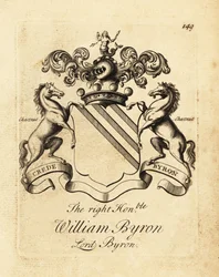 Våpenskjold til høyre ærede William Byron, Lord Byron, 4. baron Byron (1670-1736)