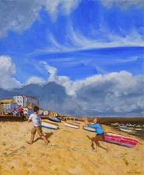 Catching the ball, St Ives, 2016,
