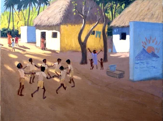 Barn som danser, India (olje på lerret)