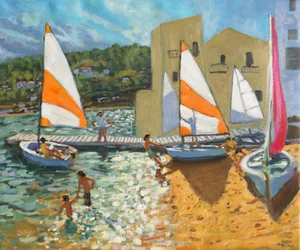 Utsettingsbåter, Calella de Palafrugell, Spania,