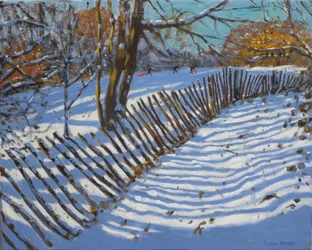 Leaning Fence, 2011 (olje på lerret)