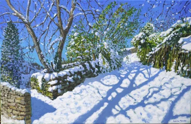 Vårsnø, Wirksworth, Derbyshire, 2023 (olje på lerret)