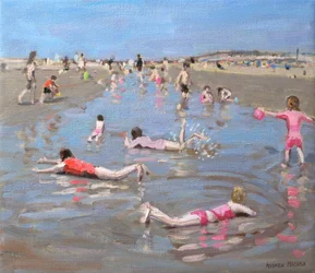 Våt sand, West Wittering (olje på lerret)