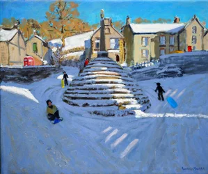 Winter, Bonsall Village, 2014 (olje på lerret)