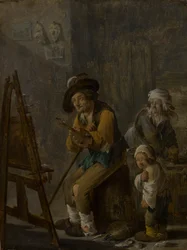 Den stakkars maleren i atelieret hans