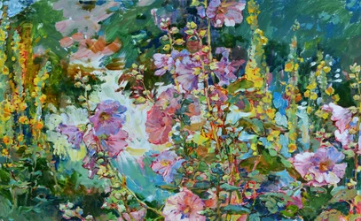 Livlige hageblomster