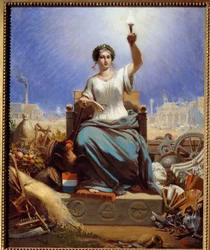 Frankrike lyser opp verden. Allegori. Maleri av Janet Lange (1815 - 1872)
