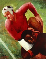 Fotball Move; Fotballspill, ca. 1925 (olje på lerret)
