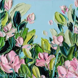 Rosa kronblader, blå himmel